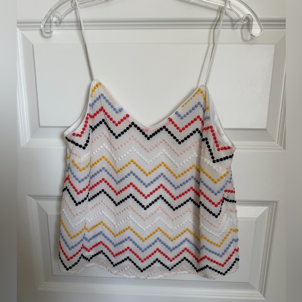 NWT WAYF Ivory Zig Zag Embroidered Camisole | NWT Boho Tank size small - Picture 2 of 7